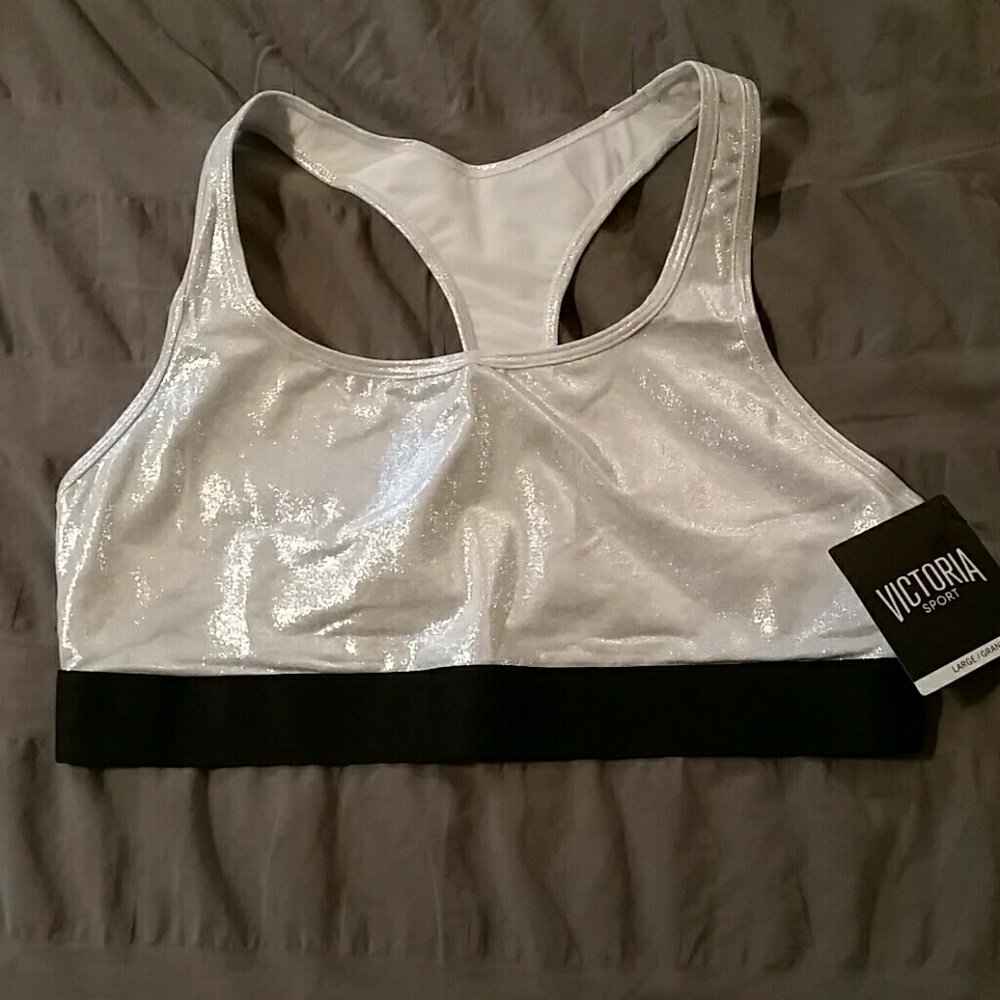 Silver Victoria Secret sports bra